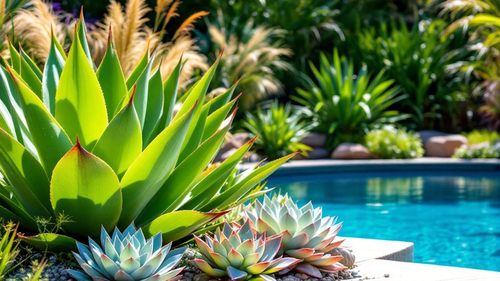water efficient pool plants